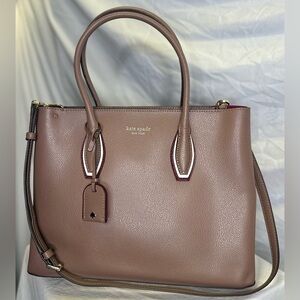 KATE SPADE Mocha Purple Mauve Eva Shadow Anchor Satchel Crossbody Bag Purse